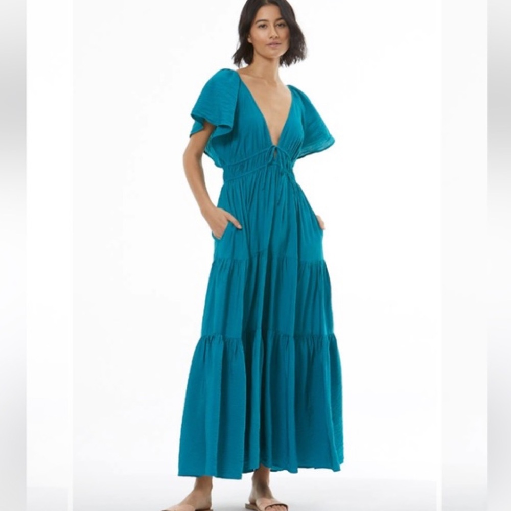 Young Fabulous & Broke Teal Tiered Maxi Dress